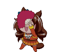 Umamusumeprettyderby Retro Anime Sticker