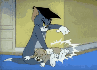 猫和老鼠 动漫 打屁屁 GIF