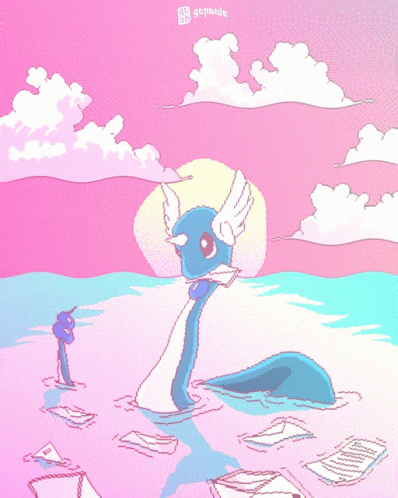 Vaporwave Dragonaire GIF