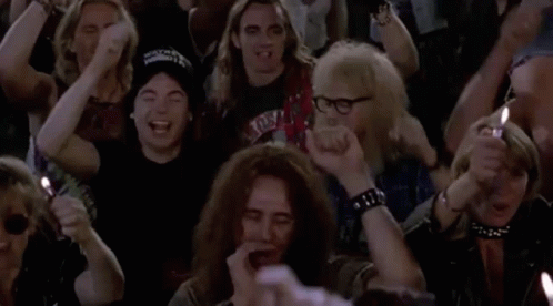 Waynes World Crowd GIF