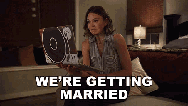 Were Getting Married Aimee Teegarden GIF