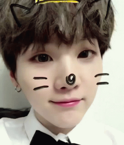 Yoongi Suga Cat Filter GIF