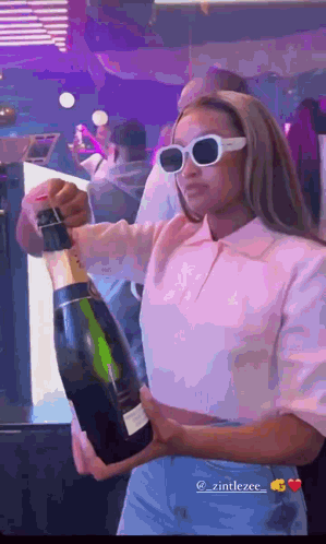 Zintle Zee Mofokeng Popping Champagne GIF
