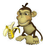 3d Monkey Monkey Eating Sticker