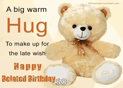 A Big Warm Hug Late Wish GIF