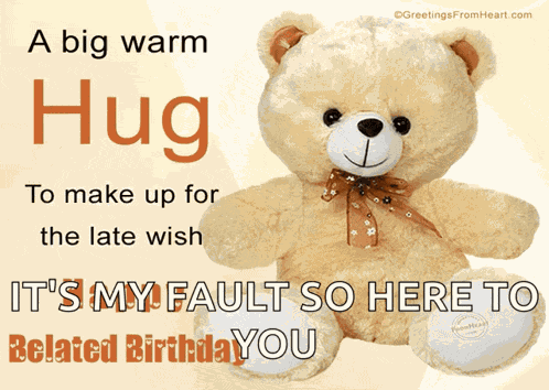 A Big Warm Hug Late Wish GIF