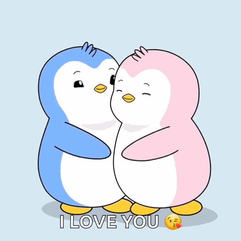 A Peck On The Cheeks Pudgy Penguins GIF