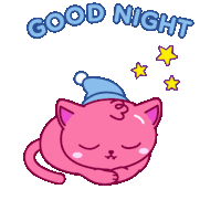 Adorable Cat Bedtime Cat Sticker