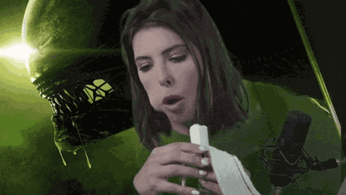 Adriana Chechik Eating Banana GIF