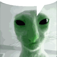 Alien Cat Speech Bubble Sticker