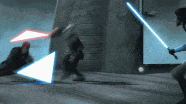 Anakin Skywalker And Obi-wan Kenobi Vs Count Dooku Anakin And Obiwan Vs Dooku GIF