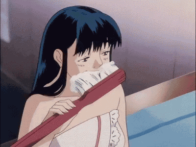 Anime Brush Teeth GIF