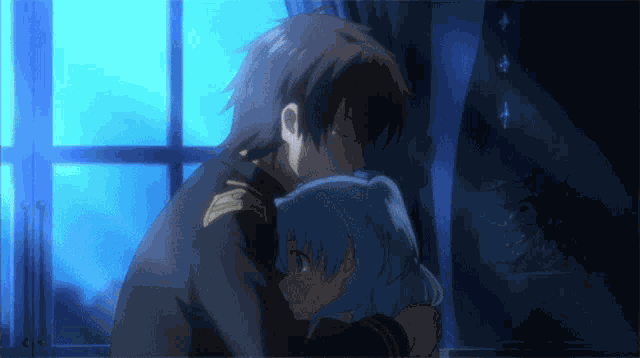 Anime Couple Hug GIF
