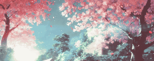 Anime Forest Pink GIF