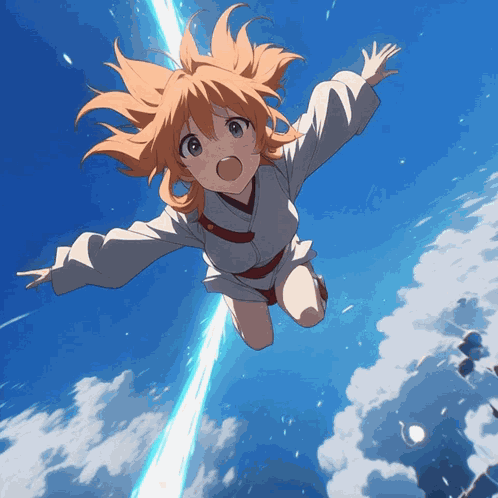 Anime Girl Flying GIF