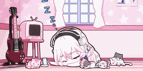 Anime Girl Sleepy GIF