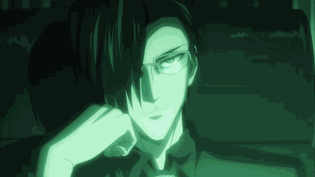 Anime Glasses Anime Smile GIF