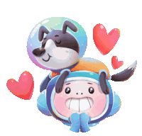 Astronaut And Dog Astronaut In Love. Sticker