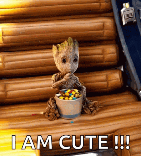 Baby Groot Eating GIF