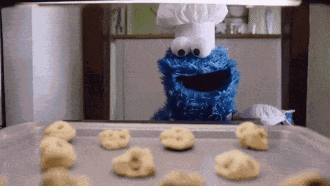 Baking Cookies Cookie Monster Baking Cookies GIF