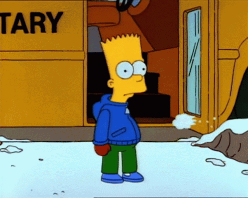 Bart Simpson Snowball Fight GIF