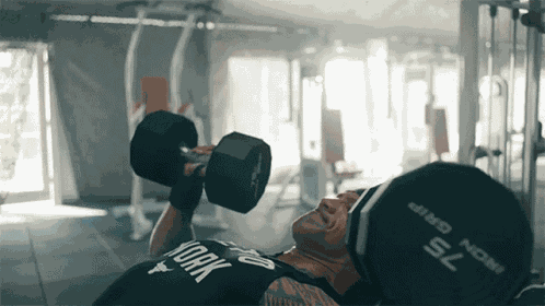 Bench Press Dwayne Johnson GIF