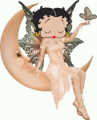 Betty Boop Sitting On Moon GIF