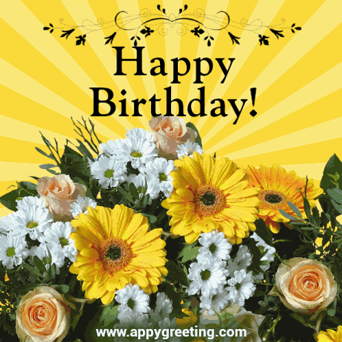 Birthday Flowers GIF