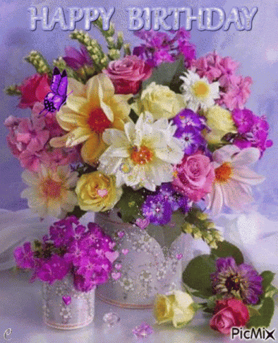 Birthday Flowers GIF