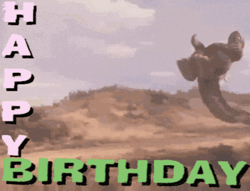 Birthday Godzilla GIF