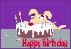 Birthday Pug Dog Cake GIF