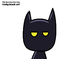 Black Black Cat Sticker