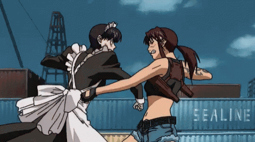 Black Lagoon Revy Vs Roberta GIF