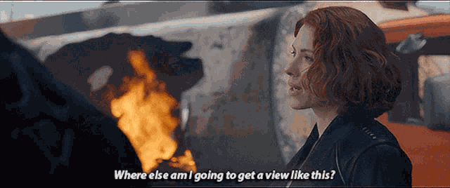 Black Widow Where Else Am I Going To Get A View Like This GIF