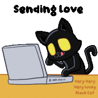 Blact Cat Get Well Soon Sticker