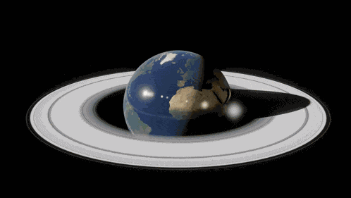 Blender Earth With Rings GIF