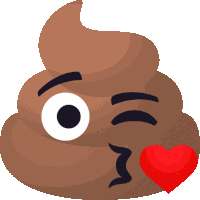 Blow A Kiss Pile Of Poo Sticker