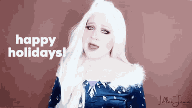 Blue Happy Holidays GIF