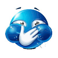 Blue Joobi Laugh Sticker