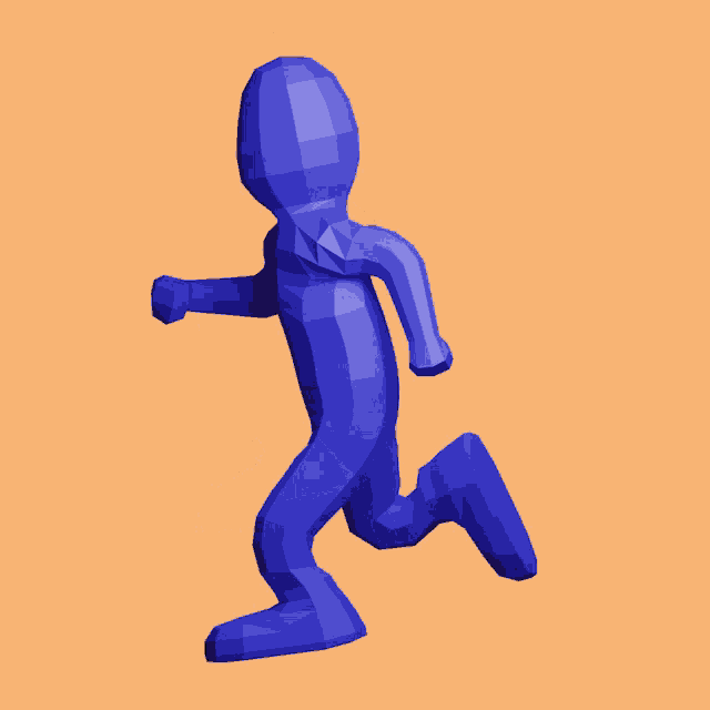 Blue Man Running GIF