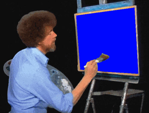 Bob Ross Blue GIF