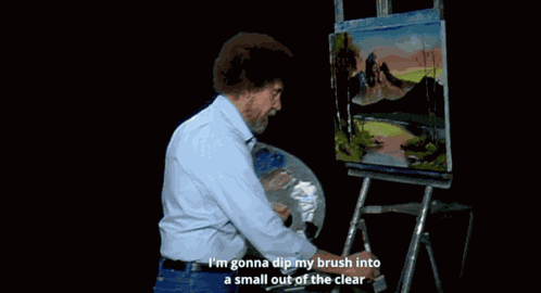 Bob Ross Painting GIF