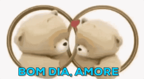 Bom Dia Amore / Amores / Urso Apaixonado / Beijo GIF