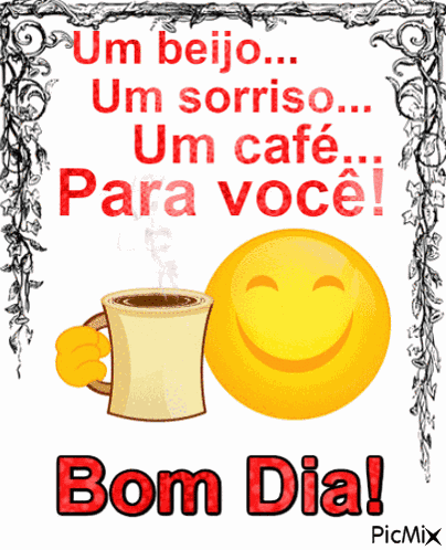 Bom Dia Sorriso Beijo Café GIF