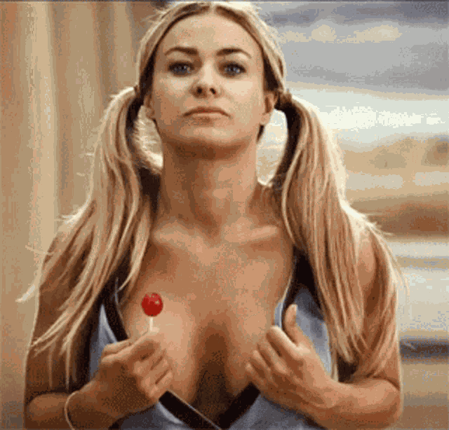 Boobs Cleavage Sexy Brunette GIF
