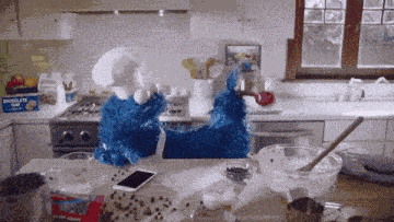 Boredom Cookie Monster Baking Cookies GIF