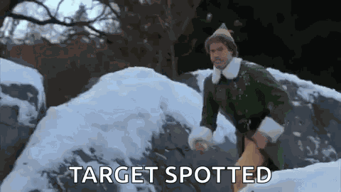 Buddy The Elf Snowball Fight GIF