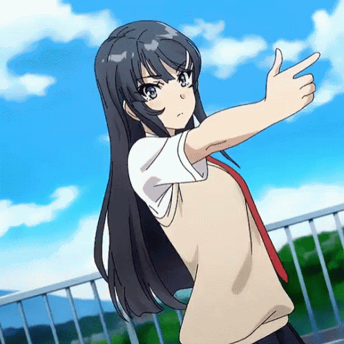 Bunny Girl Senpai Mai Finger Gun GIF