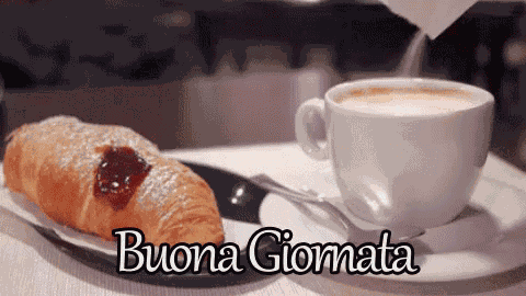 Buona Giornata Buon Giorno Caffè E Cornetto Colazione GIF