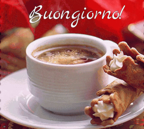 Buongiorno Felice Giorno Buona Giornata A Tutti Buon Giorno Svegliarsi Buondì Caffè Tazzina Tazza GIF